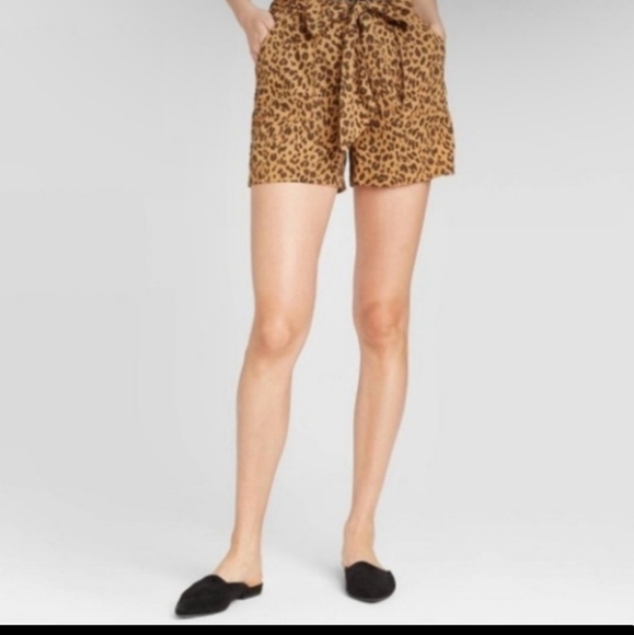 A New Day Animal Cheetah Print High Waist Paperbag Shorts XXL - Picture 1 of 9